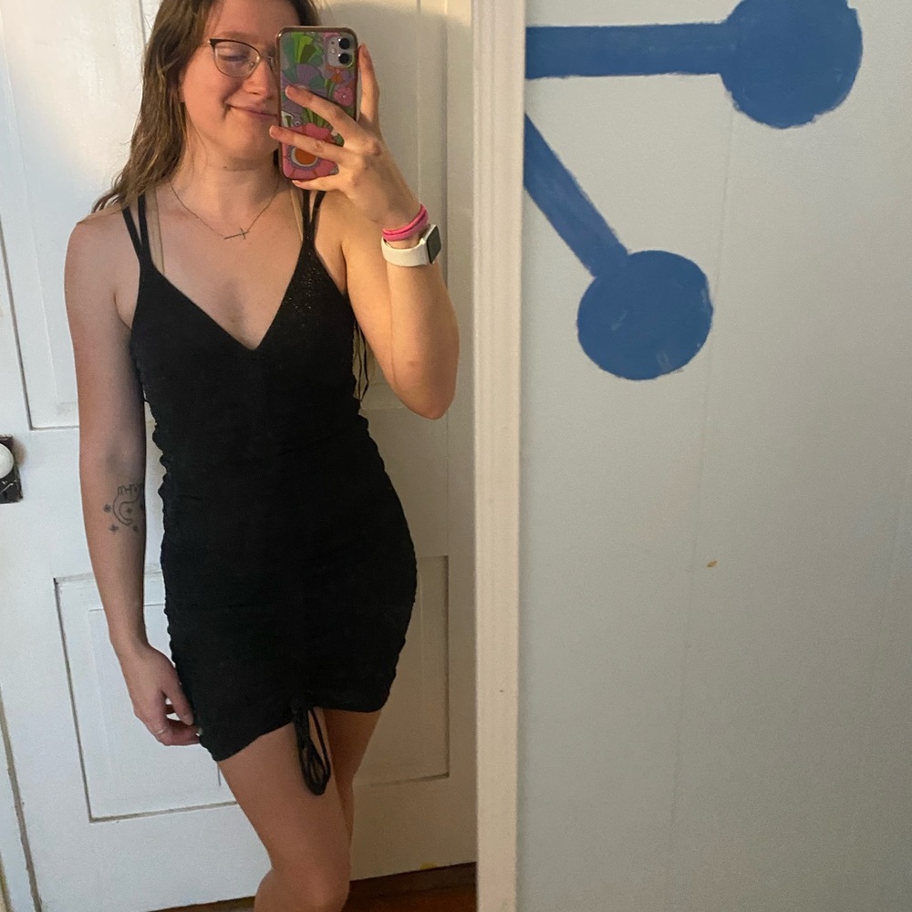 BNWT garage black ruched sparkly homecoming hoco dress
